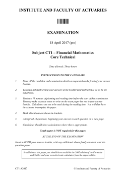 Exam paper - Institute and Faculty of Actuaries