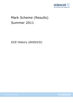 Mark scheme - Unit 3 Option D (6HI03) - June 2011