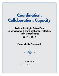 Federal Strategic Action Plan on Services for Victims of Human
