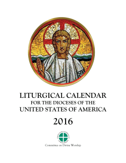 Liturgical Calendar - United States Conference of Catholic Bishops