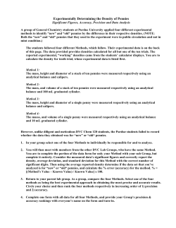 Experimentally Determining the Density of Pennies