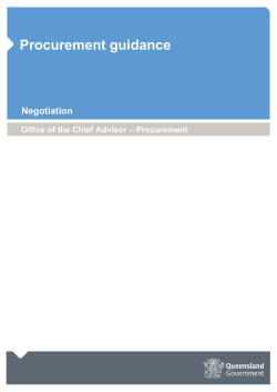 negotiation in purchasing - Department of Housing and Public Works