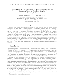 Optimal Parallel Construction of Hamiltonian Cycles and Spanning