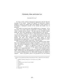 Christianity, Islam, and Secular Law - ONU Law
