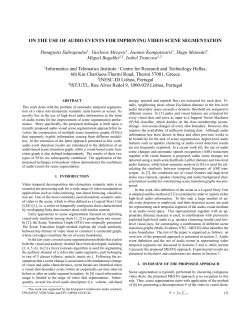 ON THE USE OF AUDIO EVENTS FOR IMPROVING VIDEO SCENE