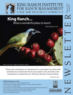 2007 Spring Newsletter - King Ranch Institute for Ranch Management