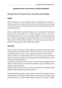 Establishing Hair Care Sensory Testing Capabilities