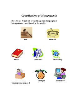 Contributions of Mesopotamia