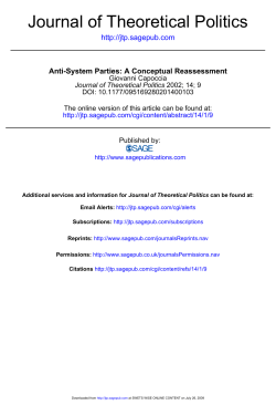 Anti-system Parties: A Conceptual Reassessment