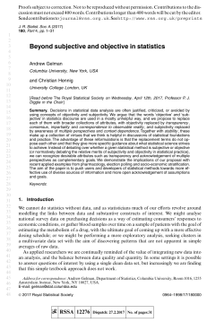 Beyond subjective and objective in statistics