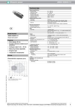 1 Ultrasonic sensor UB800-18GM40-I-V1