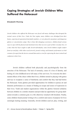 Coping Strategies of Jewish Children Who Suffered the Holocaust