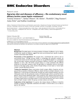 Agrarian diet and diseases of affluence &ndash; Do evolutionary novel