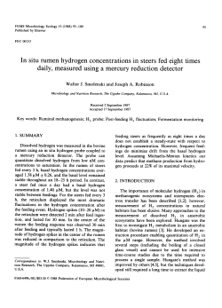In situ rumen hydrogen concentrations in steers fed eight times daily