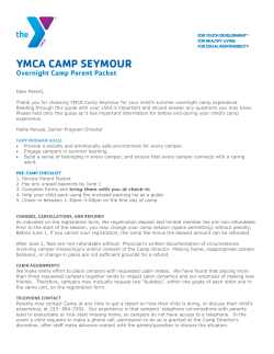 Overnight Camp Parent Packet