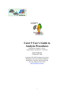 Caret 5 User`s Guide to Analysis Procedures