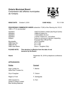 2016 10 06 - the City of Vaughan