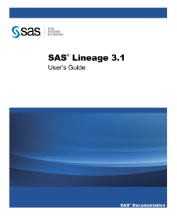 SAS Lineage 3.1: User`s Guide