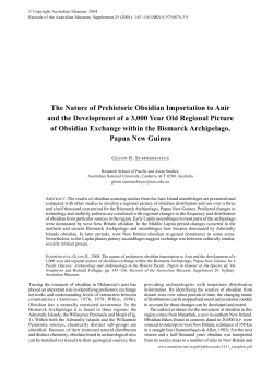 The nature of prehistoric obsidian importation to Anir and the
