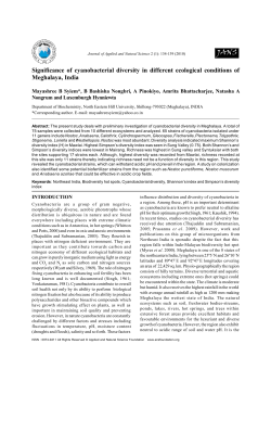 Significance of cyanobacterial diversity in different ecological