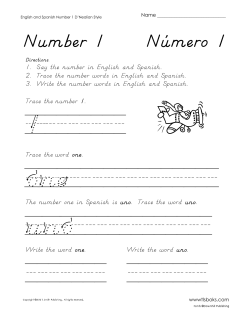 English-Spanish Numbers 1