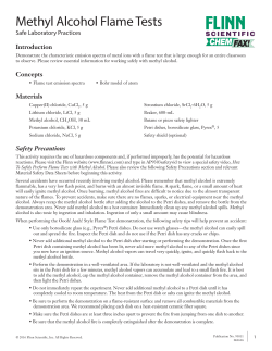 Methyl Alcohol Flame Tests