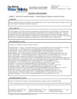 agenda item form - Des Moines Water Works
