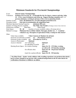 Minimum Standards for Provincial Championships