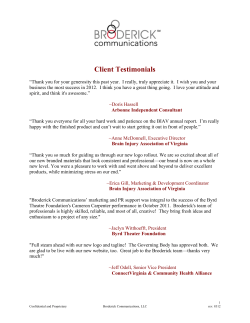 Testimonials - Broderick Communications