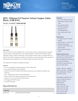 SFP+ 10Gbase-CU Passive Twinax Copper Cable, Black, 2.5M (8