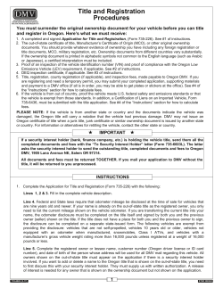 Title and Registration Procedures