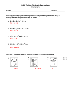 2.1.3 Writing Algebraic Expressions