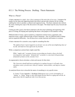 Thesis Statements - OpenWriting.Org Home