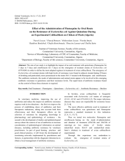 Effect of the Administration of Flumequine by Oral Route