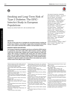 Smoking and Long-Term Risk of Type 2 Diabetes: The EPIC