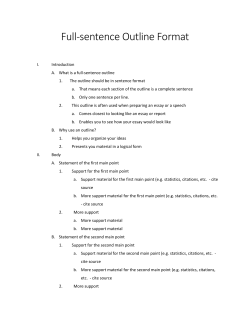 Full-sentence Outline Format