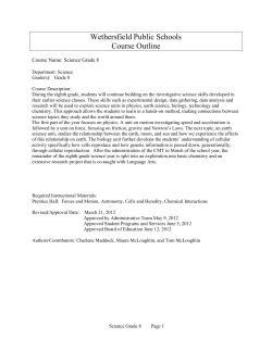 Science - Wethersfield Public Schools