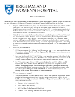 hospital`s financial picture - Brigham and Women`s Hospital