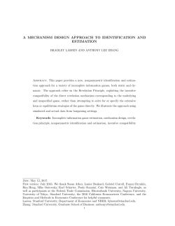 A Mechanism Design Approach to Identification and Estimation
