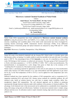 Microwave Assisted Chemical Synthesis of Nickel Oxide