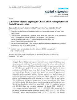Adolescent Physical Fighting in Ghana, Their