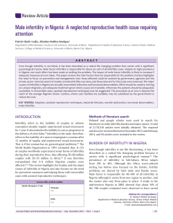 Male infertility in Nigeria: A neglected reproductive health