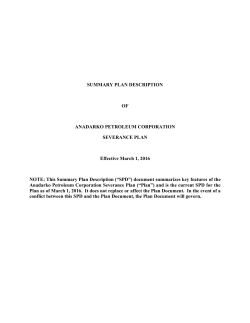 SUMMARY PLAN DESCRIPTION OF ANADARKO PETROLEUM