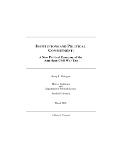 INSTITUTIONS AND POLITICAL COMMITMENT: A New Political