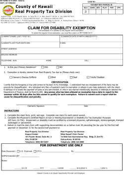 RP Form 19-75 Claim For Disability Exemption