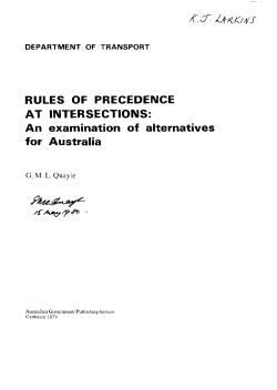 Rules of precedence at intersections