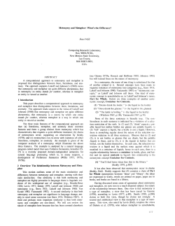 Metonymy and Metaphor: What`s the Difference?