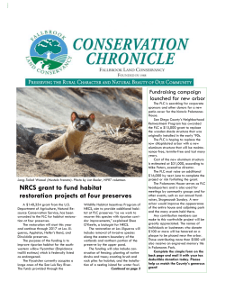 NRCS grant to fund habitat - Fallbrook Land Conservancy