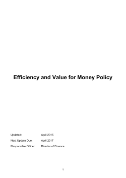 Efficiency and Value for Money Policy