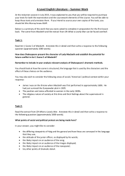 A Level English Literature &ndash; Summer Work
